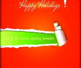 2015 holiday torn paper background vector 03