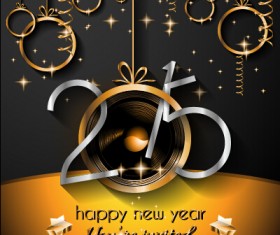 2015 new year golden ornaments background set 01