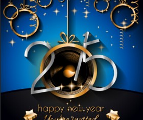 2015 new year golden ornaments background set 03