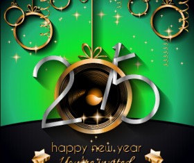 2015 new year golden ornaments background set 04