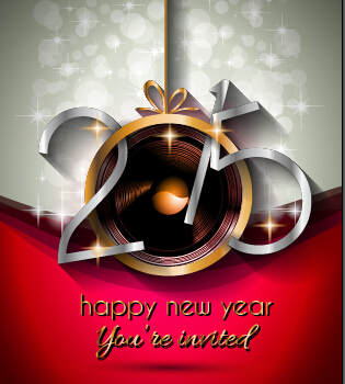 2015 new year golden ornaments background set 07