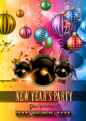 2015 new year party flyer and cover vector 04