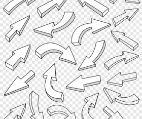 3D arrows outline vector material 01