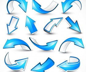 3D blue arrows vector material 01