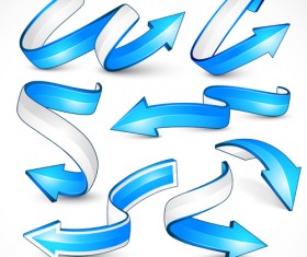 3D blue arrows vector material 02