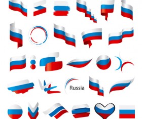 Abstract flags Icons set vector 01