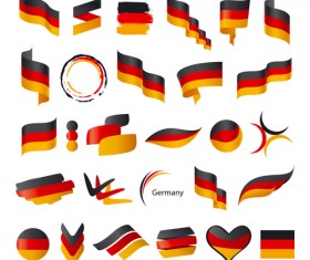 Abstract flags Icons set vector 02