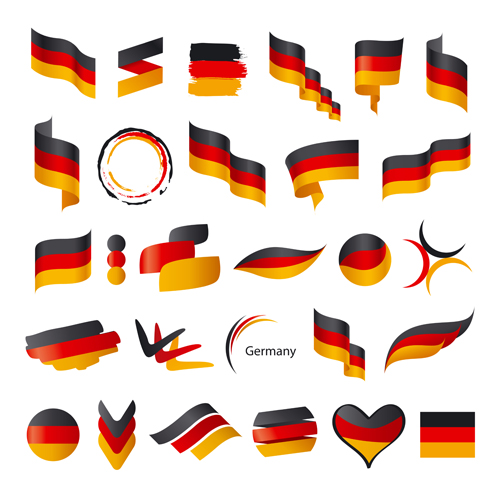 Abstract flags Icons set vector 02