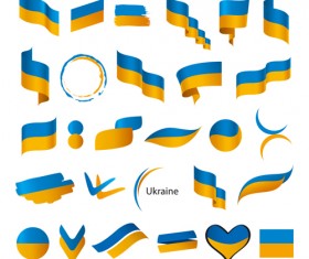 Abstract flags Icons set vector 03