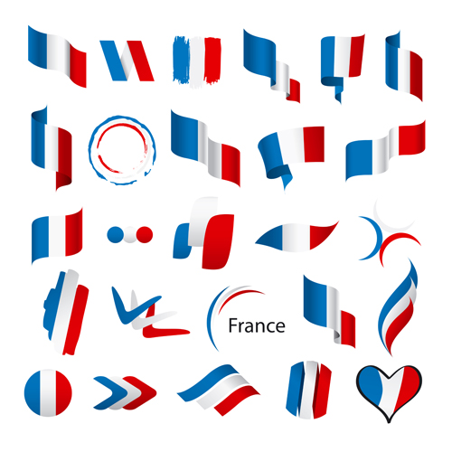 Abstract flags Icons set vector 04