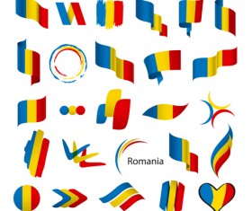 Abstract flags Icons set vector 06