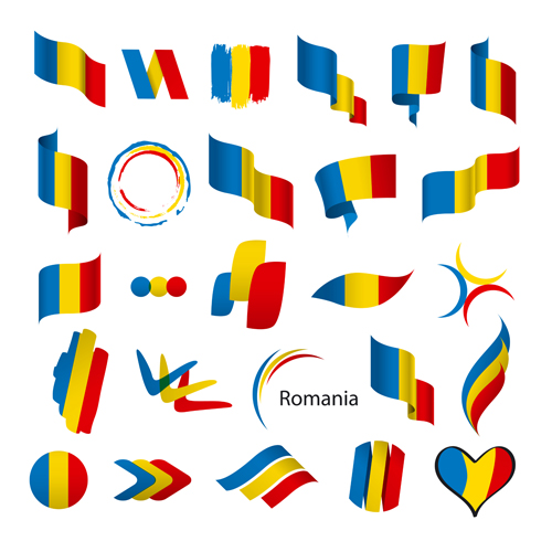 Abstract flags Icons set vector 06