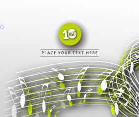 Abstract music note vector background art