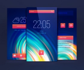 Abstract style mobile interface theme vector 01