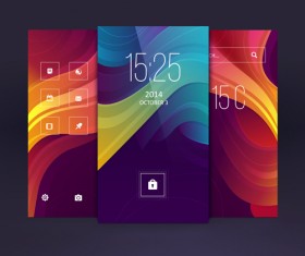 Abstract style mobile interface theme vector 02