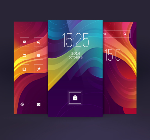 Abstract style mobile interface theme vector 02