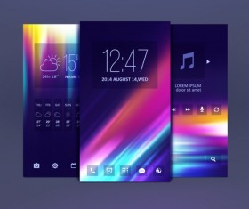 Abstract style mobile interface theme vector 03