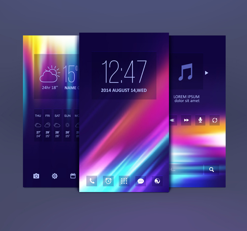 Abstract style mobile interface theme vector 03