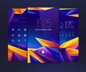 Abstract style mobile interface theme vector 04