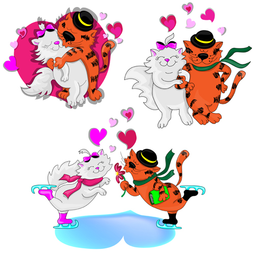 Amusing kittens lovers vector graphics