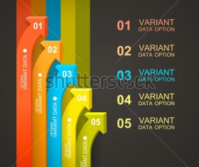 Arrows with number infographic vector 01