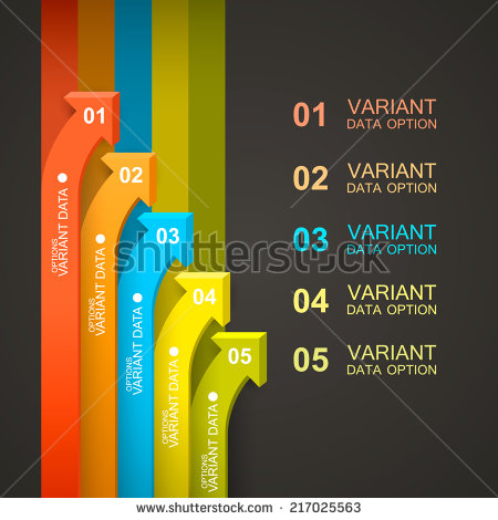 Arrows with number infographic vector 01