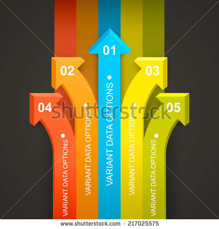 Arrows with number infographic vector 02
