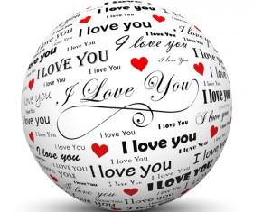 Ball with Valentine Day elements background