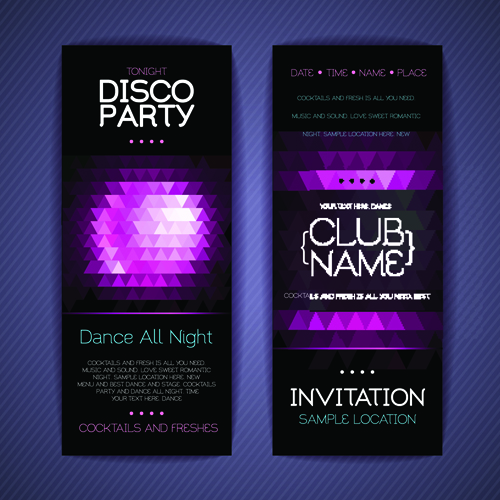 Banners disco party creative vector 02
