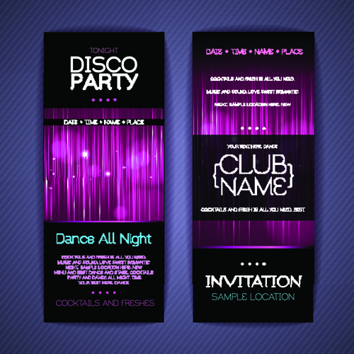 Banners disco party creative vector 03
