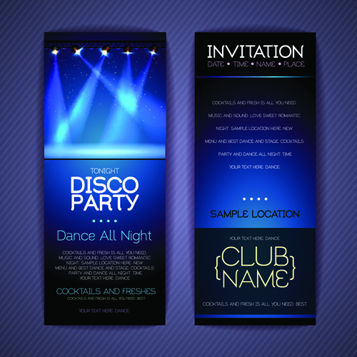 Banners disco party creative vector 04