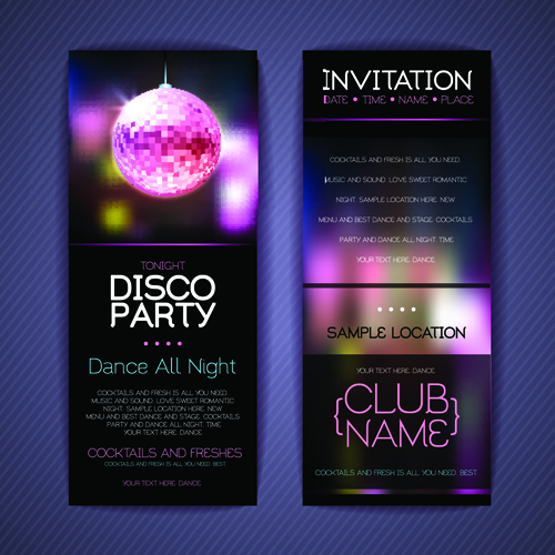 Banners disco party creative vector 05