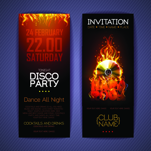 Banners disco party creative vector 06