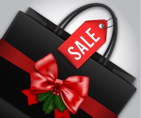 Beautiful bow bag with sale tag vector