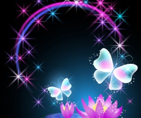Beautiful butterflies with flowers vector background 02