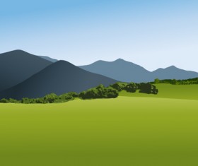 Beautiful fields landscapes vector set 01