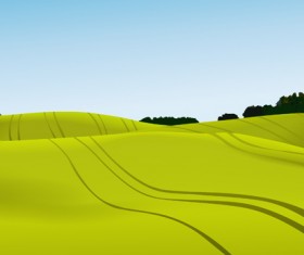 Beautiful fields landscapes vector set 02