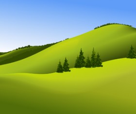 Beautiful fields landscapes vector set 03