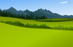 Beautiful fields landscapes vector set 16