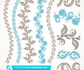 Beautiful floral seamless borders vector set 01