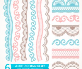 Beautiful floral seamless borders vector set 05