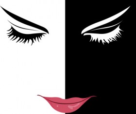 Beautiful girl face design vector set 01