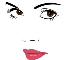 Beautiful girl face design vector set 03
