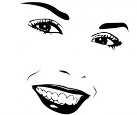 Beautiful girl face design vector set 10