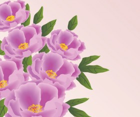 Beautiful pink flowers vector background set 10