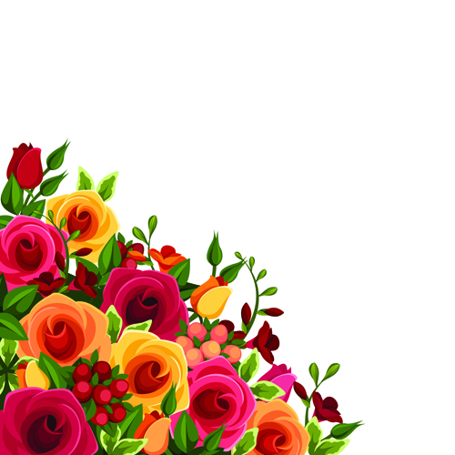 Beautiful roses art background vector 01