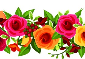 Beautiful roses art background vector 05