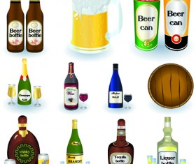 Beer cans and beer bottles vector