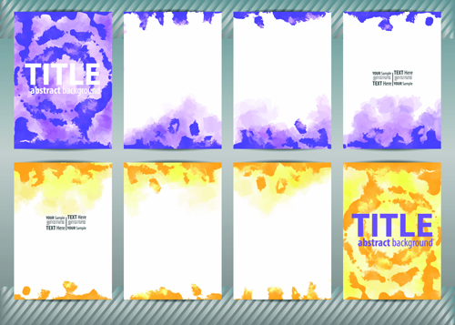 Best business flyers cover watercolor style vector 02