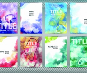Best business flyers cover watercolor style vector 03